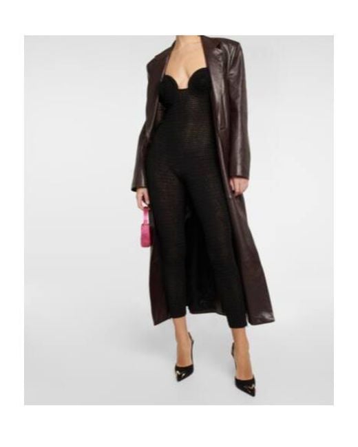 Magda Butrym Black Crochet Bustier Jumpsuit