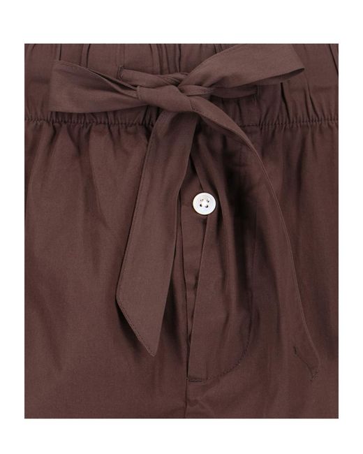 Tekla Brown Relaxed Tie-Waist Pants