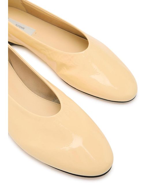 Totême  Natural Slip Patent Leather Ballet Flats