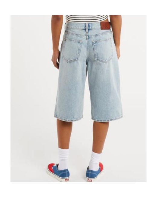 Calvin Klein Blue Regular-Fit Bermuda Jeans