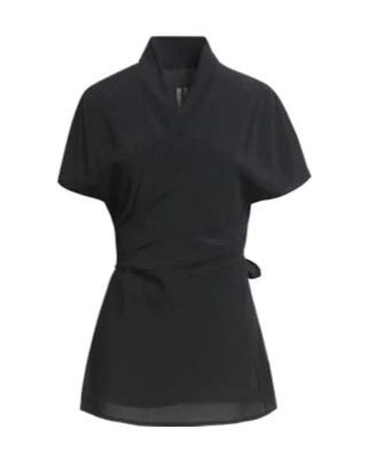 Rick Owens Black Solid Color Wrap Top