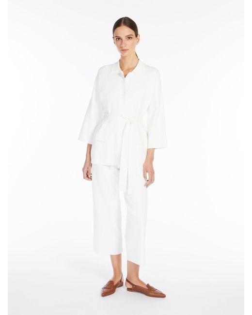 Max Mara White Loose Straight Casual Pants