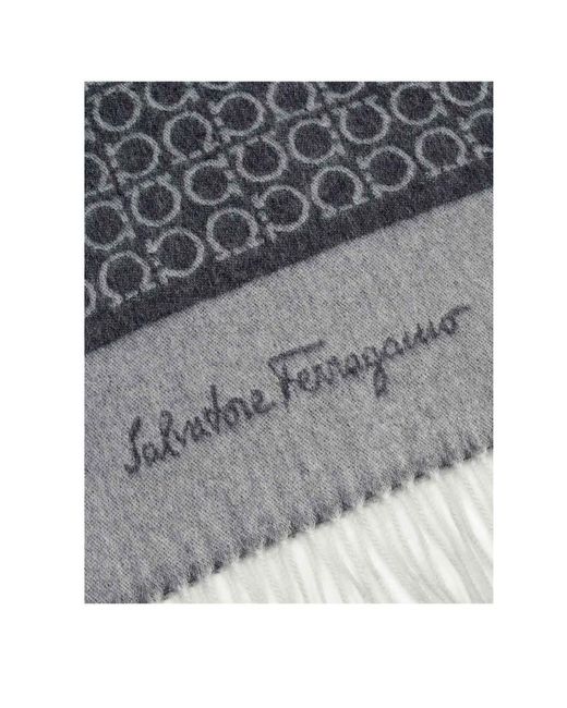 Ferragamo Blue Logo Scarf