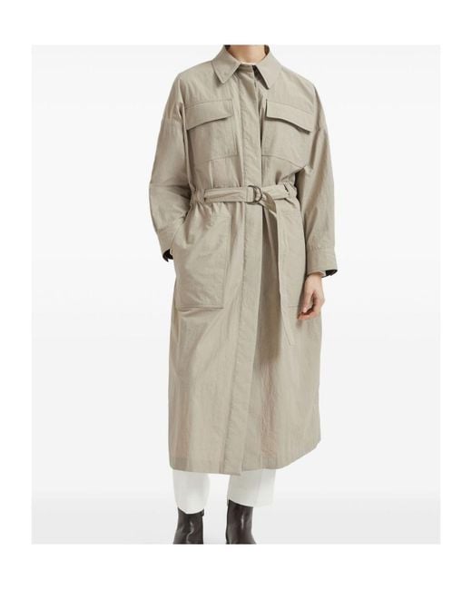 Brunello Cucinelli Natural Nylon Trench Coat