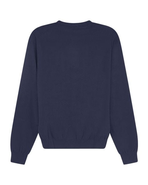 Aspesi Blue Single-Breasted Long-Sleeve Knit Top