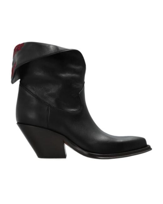 Chloé Black Pointed-Toe Ankle Boots