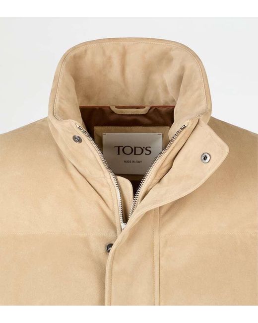 Tod's Natural Leather Quilted Jacket for men