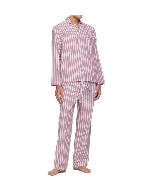 Tekla Pink Striped Pajama Trousers for men