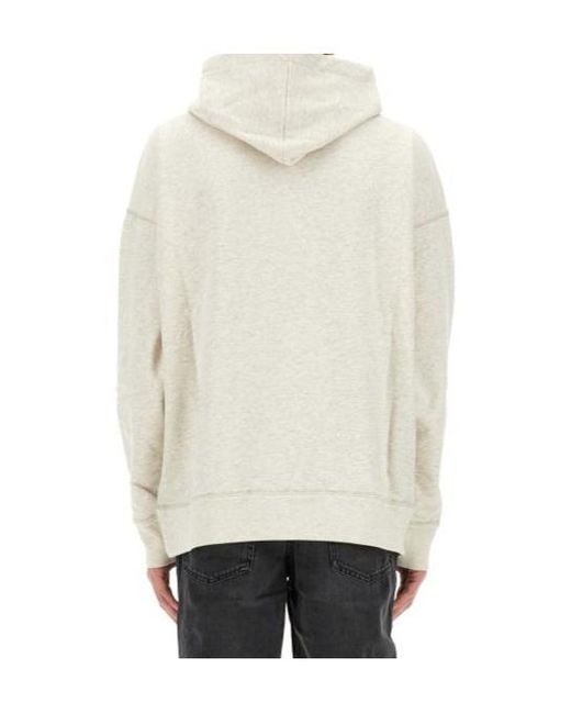 Isabel Marant White Milanz Drawstring Hoodie for men