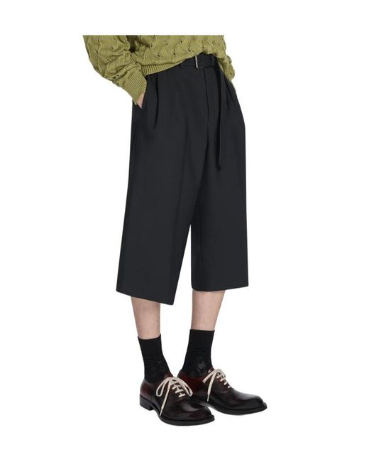 Dries Van Noten Black Belted Shorts for men
