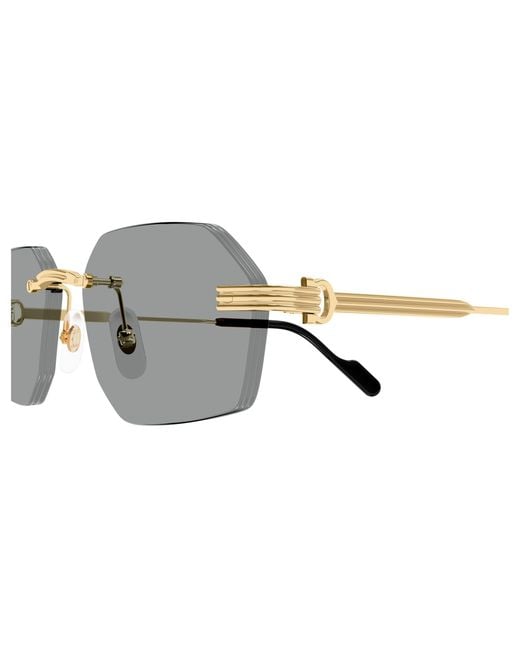 Cartier Metallic Rimless Irregular Sunglasses for men