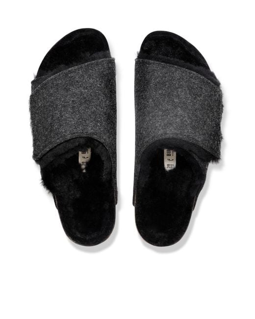 Birkenstock Black Solana Shearling Sandals for men