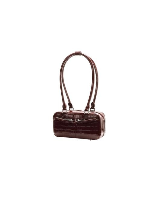 Self-Portrait Brown Embossed Mini Shoulder Bag
