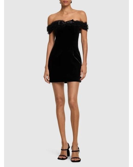 Alessandra Rich Black Strapless Mini Dress