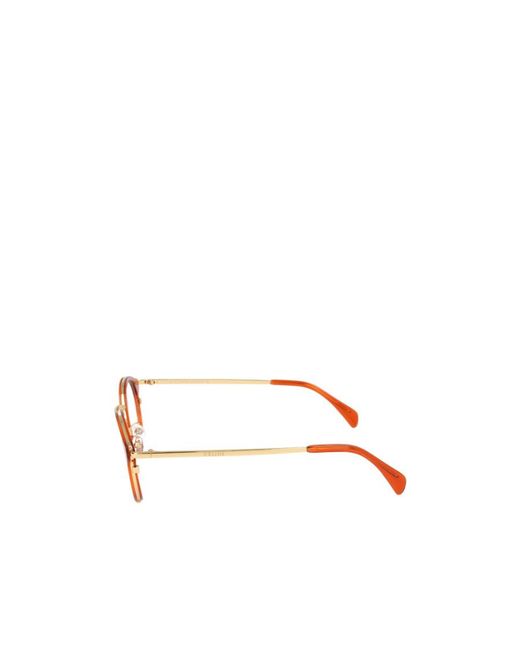 Céline White Logo Round Frame Flat Mirror
