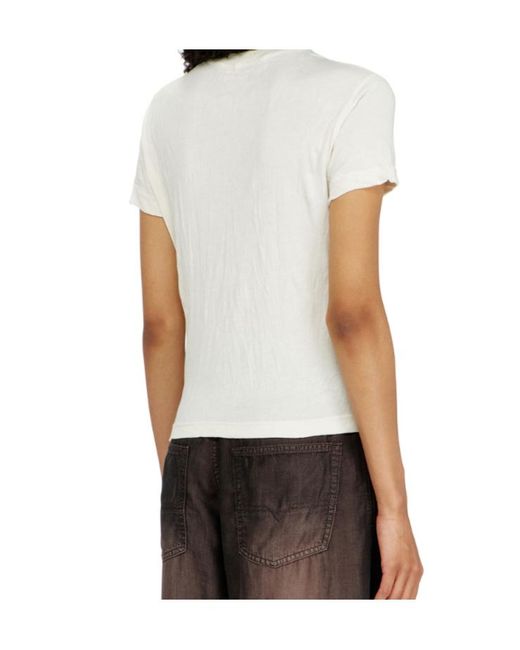 DIESEL White Graphic Printed T-Shirt