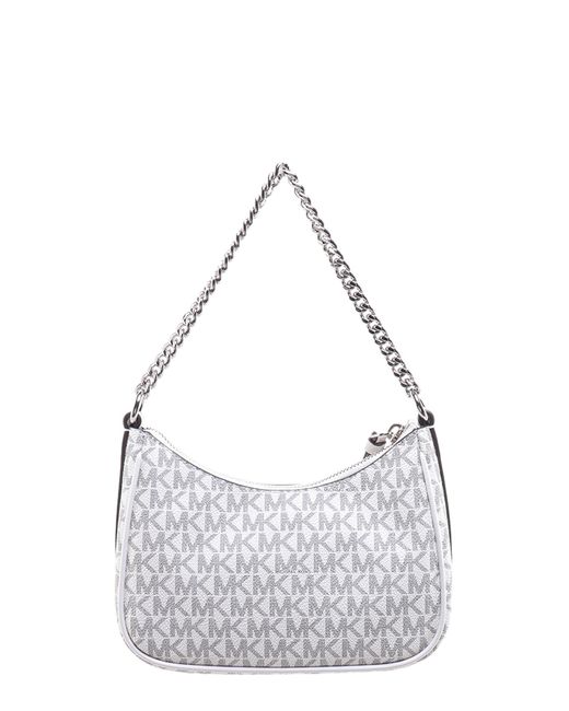 Michael Kors White Monogram-Pattern Tote Bag