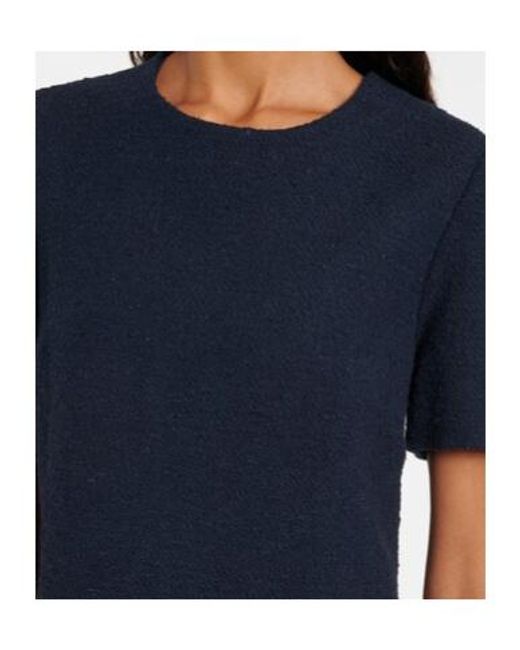 Oscar de la Renta Blue Tweed And Lace Minidress