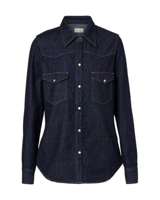 Nili Lotan Blue Long-Sleeve Denim Shirt