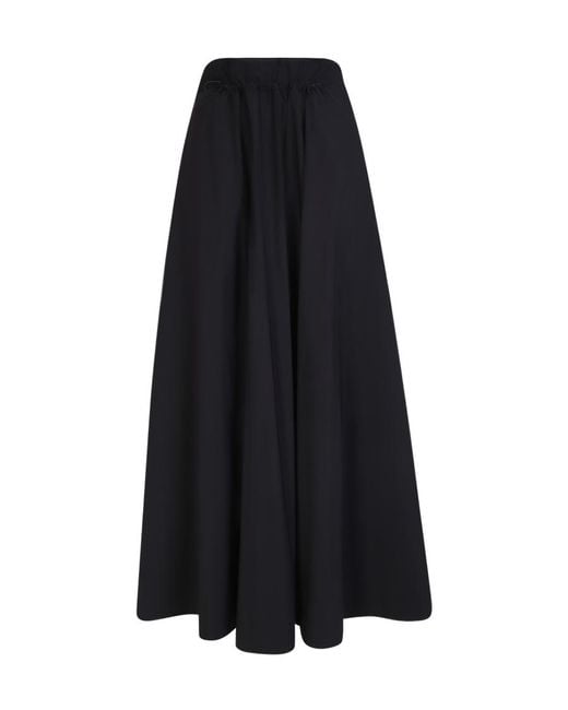 Herno Black Flared Maxi Skirt