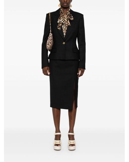 Moschino Black Front Buttoned Blazer