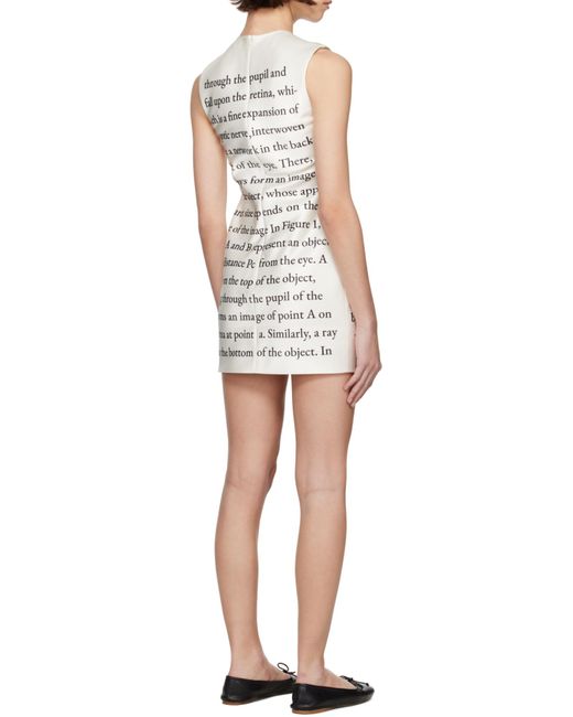 J.W. Anderson Natural Text-Print Mini Dress