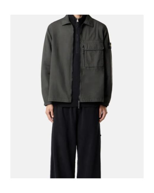 Stone Island Gray Compass-Badge Zip-Up Jacket for men