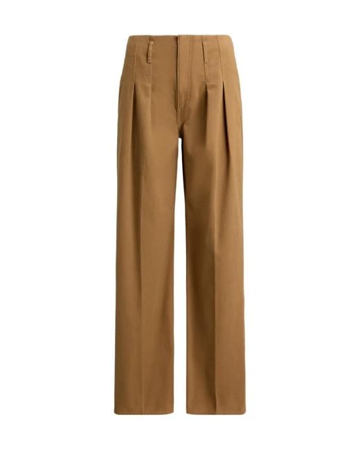 Polo Ralph Lauren Natural Pleated Wide-Leg Trousers