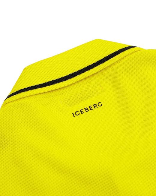 Iceberg Yellow Printed Pattern Polo Shirt for men