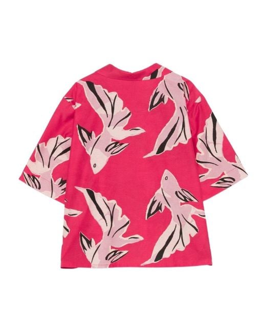 Paul Smith Pink Fish Printed Button-Up Shirt