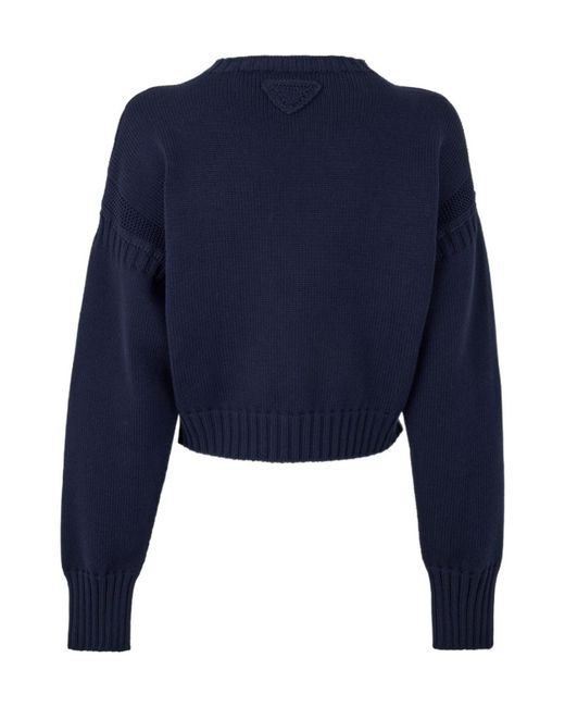 Prada Blue Flg Jmpr Sweater