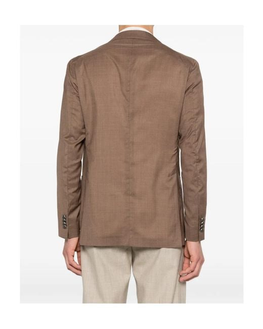 Tagliatore Brown Buttoned Single-Breasted Blazer for men