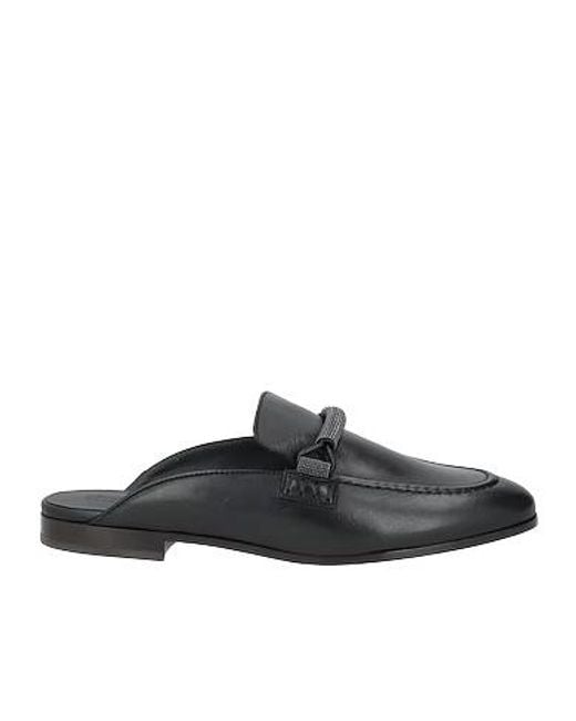 Brunello Cucinelli Brown Minimal Ornament Detail Loafers