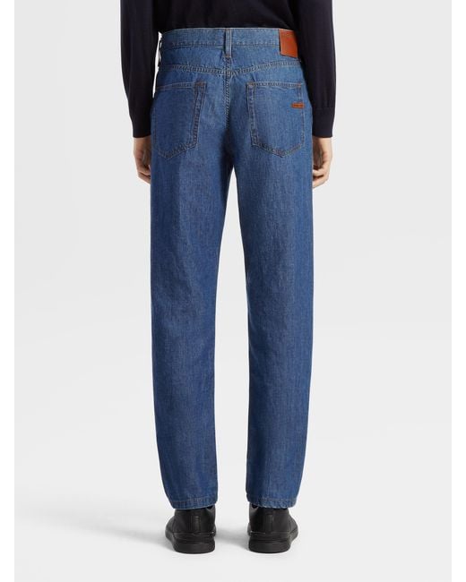 Zegna Blue Washed Roccia Jeans for men
