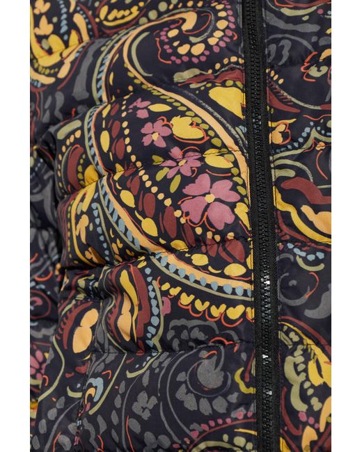 Etro Multicolor Cropped Recycled Nylon Down Jacket With Paisley Motif