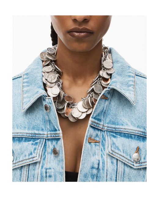 Alexander Wang Blue Cinch Hem Trucker Jacket