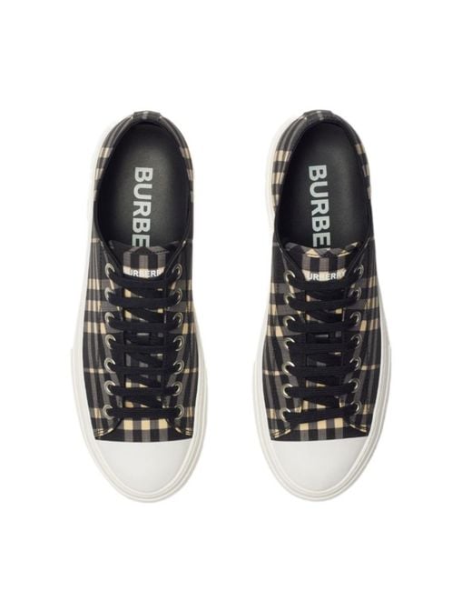 Burberry Black Check Sneakers for men