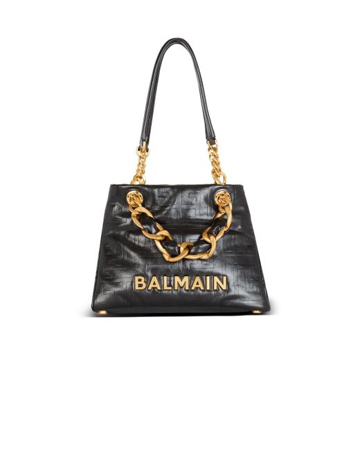 Balmain Black Small 1945 Soft Tote Bag