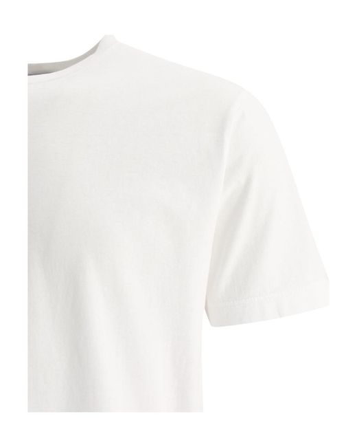 Stone Island White Logo-Print T-Shirt for men