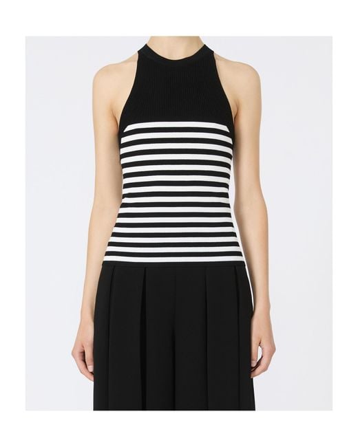 Max Mara Black Viscose Yarn Top