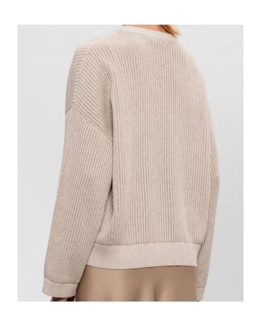 Brunello Cucinelli Natural Ribbed Sweater