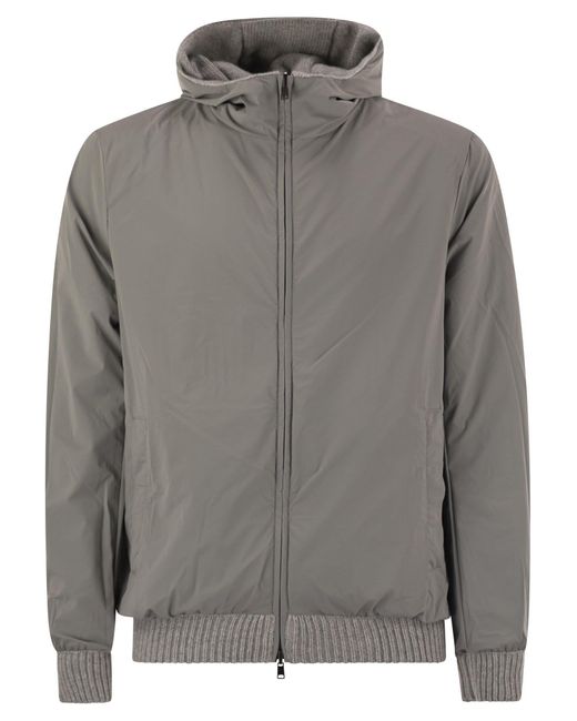 Herno Gray Casual Bomber Jacket for men