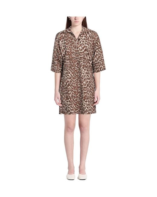 Tory Burch White Leopard Print Shirt Dress