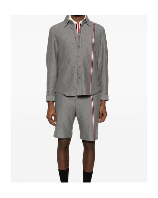 Thom Browne Gray Buttoned Jacket for men