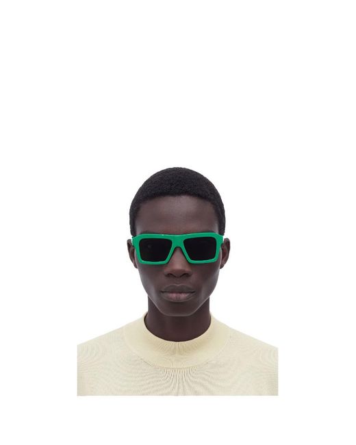 Bottega Veneta Green Eyewear Square Frame Sunglasses for men