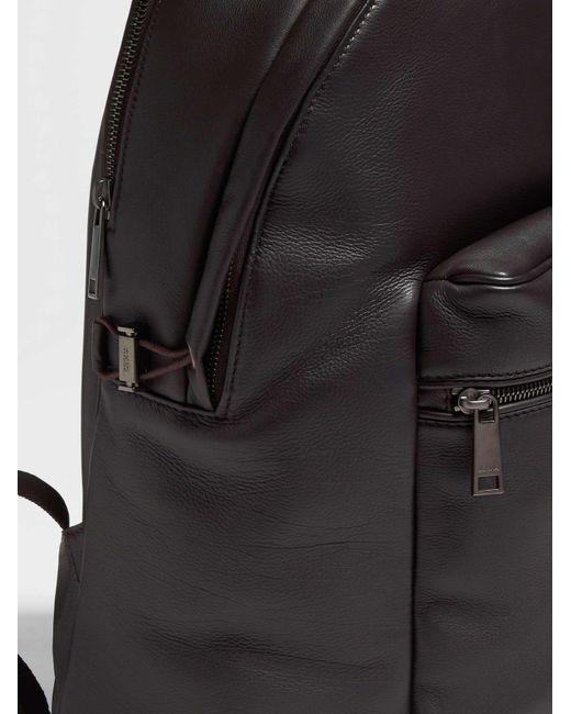 Zegna Black Logo Lettering Secondskin Backpack for men