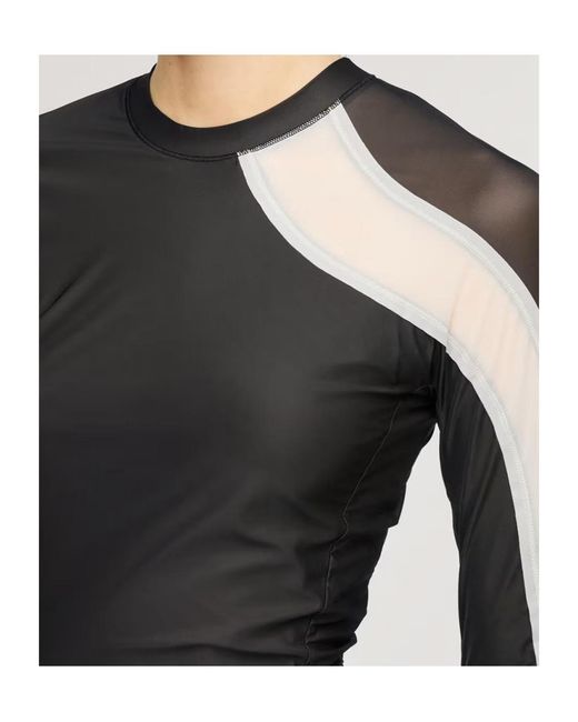 Y-3 Black Sheer Panel Long Sleeve Performance Top