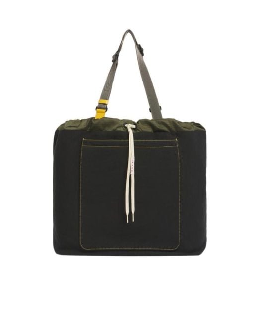 Marni Black Technical Fabric Tote Bag for men