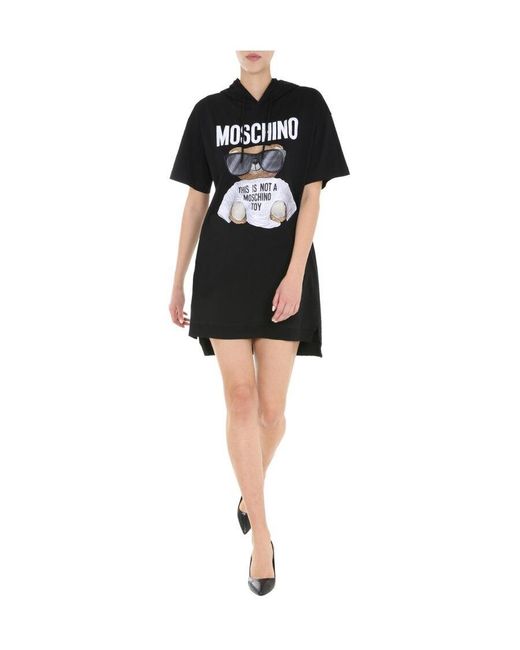 Moschino Black Micro Teddy Bear Jersey Dress