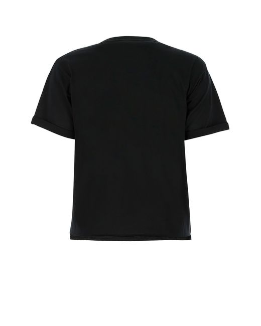 Saint Laurent Black Logo Printed Crewneck T-Shirt